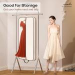 MISSLO 60" Foldable Garment Bags for Travel for Women Dress Bags for Gowns Long Hanging Bag for Closet Storage Dress Protector Bag for Gowns, Suits, Coats, Beige