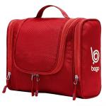 Bago Travel Toiletry Bag for Women and Men - Large Waterproof Hanging Large Toiletry Bag for Bathroom and Travel Bag for Toiletries Organizer - Makeup Bag (Red)
