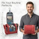 Bago Travel Toiletry Bag for Women and Men - Large Waterproof Hanging Large Toiletry Bag for Bathroom and Travel Bag for Toiletries Organizer - Makeup Bag (Red)