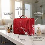 Bago Travel Toiletry Bag for Women and Men - Large Waterproof Hanging Large Toiletry Bag for Bathroom and Travel Bag for Toiletries Organizer - Makeup Bag (Red)