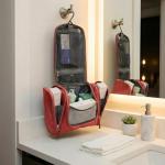 Bago Travel Toiletry Bag for Women and Men - Large Waterproof Hanging Large Toiletry Bag for Bathroom and Travel Bag for Toiletries Organizer - Makeup Bag (Red)