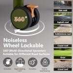 Joyway 20in Carry On Luggage with Cup Holder and USB Port, 25% Expandable Capacity, Smart Suitcase with Anti Slip Wheels and Handbag, Perfect for Men and Women 3 Piece Set DarkGreen