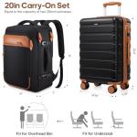 MIUSSE MAX Luggage Sets 3 Piece, 20 Inch Hardshell Carry On Luggage 22x14x9 Airline Approved, Suitcase with TSA Locks & YKK Zippers, Carry On Suitcase with Wheels for Men & Women Travel