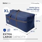 Blue Large Duffel Bag for Traveling - Heavy-Duty 600D Polyester, Waterproof with Reinforced Handles, Holds 100 lbs - Premium Quality Duffle Bag Perfect for Travel & Storage - 42" x 16" x 20" Inches