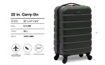 Wrangler 22" Hardside Spinner Carry-On Luggage, Deep Depth