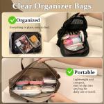 WELPIRT 4 pcs Clear Zipper Pouches,Hard Shell Zipper Case, Toiletry Bag for Travel, CLear Diaper Bag, Toiletry Pouch, Travel Organizer, Cosmetic Bag,Toy Storage Bins (M+3S)