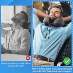 ExploreBliss Travel Pillow, 2 Pack Travel Pillows for Sleeping Airplane, Removable Cover Neck Pillow with Adjustable Clasp, Memory Foam Neck Pillow Set (Dark Grey*2)