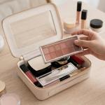 Aveniee Clear Makeup Bag Organizer, Travel Cosmetic Case Skincare Toiletry Bag for Women, Portable Make Up Pouch Car Organizer Bag with Zippers for Essentials(White)