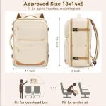 Taygeer Personal Item Travel Bag, Underseat 40L Spirit Airlines Personal Item Bag 18x14x8 with Makeup Compartment, 18x14x8 Inches Carry on Backpack for Women Fits Spirit Frontier Allegiant, Beige