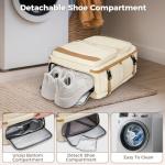 Taygeer Personal Item Travel Bag, Underseat 40L Spirit Airlines Personal Item Bag 18x14x8 with Makeup Compartment, 18x14x8 Inches Carry on Backpack for Women Fits Spirit Frontier Allegiant, Beige