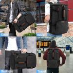G-FAVOR 40L Travel Backpack, Vintage Canvas Rucksack Convertible Duffel Bag Carry On Backpack Fit for 17.3 Inch Laptop Bag