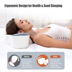 Bespilow Camping Travel Pillow for Sleeping - Memory Foam Cervical Neck Support Pillow for Neck Pain Relief, Inflatable Alternative, Compressible Cooling Orthopedic Pillow for Backpacking, Airplane