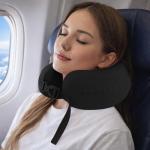 Skechers Neck Pillow for Traveling,Memory Foam Travel Neck Pillow for Airplane Travel Pillow for Flight Headrest Sleep, Portable Plane Accessories,Black