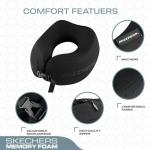 Skechers Neck Pillow for Traveling,Memory Foam Travel Neck Pillow for Airplane Travel Pillow for Flight Headrest Sleep, Portable Plane Accessories,Black
