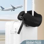 Skechers Neck Pillow for Traveling,Memory Foam Travel Neck Pillow for Airplane Travel Pillow for Flight Headrest Sleep, Portable Plane Accessories,Black