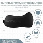 Skechers Neck Pillow for Traveling,Memory Foam Travel Neck Pillow for Airplane Travel Pillow for Flight Headrest Sleep, Portable Plane Accessories,Black
