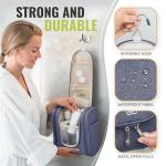 BOACAY Hanging Travel Toiletry Bag for Women and Men, Makeup Bag, Bathroom & Shower Organizer Kit for Accessories, Cosmetics, Travel Essentials