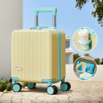 14-Inch Small Luggage Can Go On The Plane Without Checking, With A Password Lock, Leather Suitcase, Travel Trolley Case