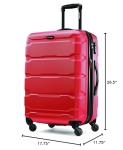 Samsonite Omni PC Hardside Expandable Luggage with Spinner Wheels, Checked-Medium 24-Inch, Red