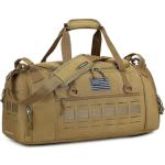 TAIHOYIN Gym Bag for Men Women 45L Sports Duffle Bag for Travel Tactical Military Duffel Bag with Shoe & Laptop Compartment Lightweight Medium Weekender Travel Bags for Fitness Training Workout, Brown