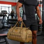 TAIHOYIN Gym Bag for Men Women 45L Sports Duffle Bag for Travel Tactical Military Duffel Bag with Shoe & Laptop Compartment Lightweight Medium Weekender Travel Bags for Fitness Training Workout, Brown