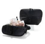 THE VERTI-Vertical Waterproof Makeup & Toiletry Bag | 23-Pocket Organizer with Upright, Fold-Down Design for Skincare, Toiletries & Essentials (Onyx)