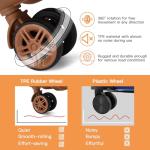 Kono Lightweight 28 Inch Expandable Luggage with Quiet Spinner Wheels TSA Lock, Scratch and Drop Resistant PC+ABS Hardside Durable Large Checked Suitcase, Cream White & Brown