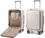 LOVEVOOK Carry On Luggage 22x14x9 Airline Approved, Expandable Hard Shell Suitcase with Spinner Wheels, USB Charging Port & Front Pocket, PC Hardside Rolling Luggage with TSA Lock for Travel