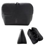 THE VERTI-Vertical Waterproof Makeup & Toiletry Bag | 23-Pocket Organizer with Upright, Fold-Down Design for Skincare, Toiletries & Essentials (Onyx)