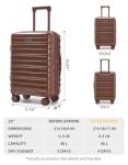 LARVENDER Carry On Luggage 22x14x9 Airline Approved, 20 Inch Expandable PC+ABS Hardside Suitcase Carry On Luggage with Spinner Wheels TSA Lock for Women Men (Mocha)