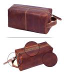Texan Bull Genuine Leather Unisex Toiletry bag for Travelling | Travel Toiletery Bag I Toiletry Bag for Men and Women