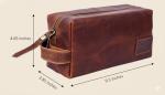 Texan Bull Genuine Leather Unisex Toiletry bag for Travelling | Travel Toiletery Bag I Toiletry Bag for Men and Women