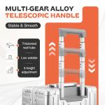 Front Opening Aluminum Magnesium Alloy Luggage 20 24 Inch Full Injected PU Wheels Color Block Carry On Suitcase with Cup Holder