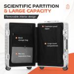 Front Opening Aluminum Magnesium Alloy Luggage 20 24 Inch Full Injected PU Wheels Color Block Carry On Suitcase with Cup Holder