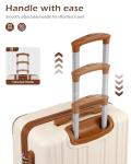 Coolife Luggage, Suitcase with Durable and Lightweight, Large Checked Luggage with ABS Hardshell Expandable, Dual Spinner Wheels, TSA Lock, and YKK Zipper (apricot white, L(28in))