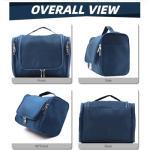 Buruis Hanging Toiletry Bag for Women and Men, Large Water-Resistant Makeup Organizer with Sturdy Hook, Lightweight Nylon Dopp Kit for Full-Sized Toiletries & Cosmetics, Blue