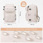 Maelstrom Travel Backpack for Men Women, 35L Carry on Backpack for Traveling on Airplane,with Belt Bag&Shoe Compartment,Waterproof Laptop Backpack fit 17”Laptop-Beige, Large