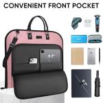 BALEINE Travel Garment Bag, Travel Suit Bag for Men, 42'' Waterproof Carry on Garment Bag for Hanging Clothes, Garment Duffel Bag for Travel Business (Pink)