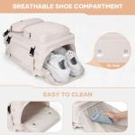 Maelstrom Travel Backpack for Men Women, 35L Carry on Backpack for Traveling on Airplane,with Belt Bag&Shoe Compartment,Waterproof Laptop Backpack fit 17”Laptop-Beige, Large