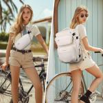 Maelstrom Travel Backpack for Men Women, 35L Carry on Backpack for Traveling on Airplane,with Belt Bag&Shoe Compartment,Waterproof Laptop Backpack fit 17”Laptop-Beige, Large