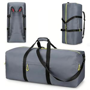 Uarition 100L Extra Large Duffle Bag for Travel, 3 In 1 Travel Duffel Bags for Men and Women, Foldable Duffle Backpack for Traveling, Grey