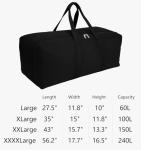 DoYiKe Extra Large Canvas Travel Duffle Bag Heavy Duty, Sports Military Travel Camping Travel Tent Storage Black