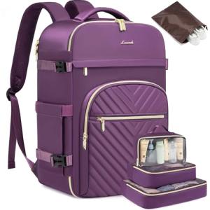 LOVEVOOK Large Travel Backpack for Women, TSA Carry on Backpack for Airplanes, 40L Personal Item Travel Bag fits 17" Laptop, Waterproof Carry on Bag Flight Approved with 4 Packing Cubes