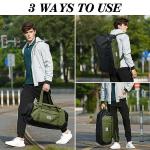 Laripwit Gym Bags for Men, 40L Medium Sports Travel Duffel Bag with Shoe Compartment & Wet Pocket Lightweight Gym Duffle Bag Backpack Multipurpose Weekender Overnight Backpack for Women, Green