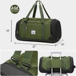 Laripwit Gym Bags for Men, 40L Medium Sports Travel Duffel Bag with Shoe Compartment & Wet Pocket Lightweight Gym Duffle Bag Backpack Multipurpose Weekender Overnight Backpack for Women, Green