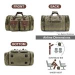 Wildroad 50L Travel Duffel Bag, Expandable Canvas Genuine Leather Duffle Bag Upgraded Overnight Weekender Carry on Bag