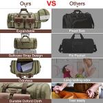 Wildroad 50L Travel Duffel Bag, Expandable Canvas Genuine Leather Duffle Bag Upgraded Overnight Weekender Carry on Bag