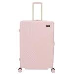 Jessica Simpson Abilene 2-Piece Set (20" & 28") Expandable 8-Wheel Spinner Large Checked Luggage Suitcase, Peachy Keen