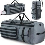 Gonex 130L Extra Large Duffel Bag for Men, Heavy Duty 3 in 1 Convertible Carry Travel Duffle, with Shoe Compartment, Tactical Loops, Sports Gear Bag for Family Trips (Gray)