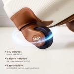 Suitour Carry On Luggage Set 22x14x9 Airline Approved Luggage Sets 4 Piece, ABS Hardside 20inch Suitcase with 360°Spinner Wheels Lightweight Travel Suitcase Sets(White Tan)